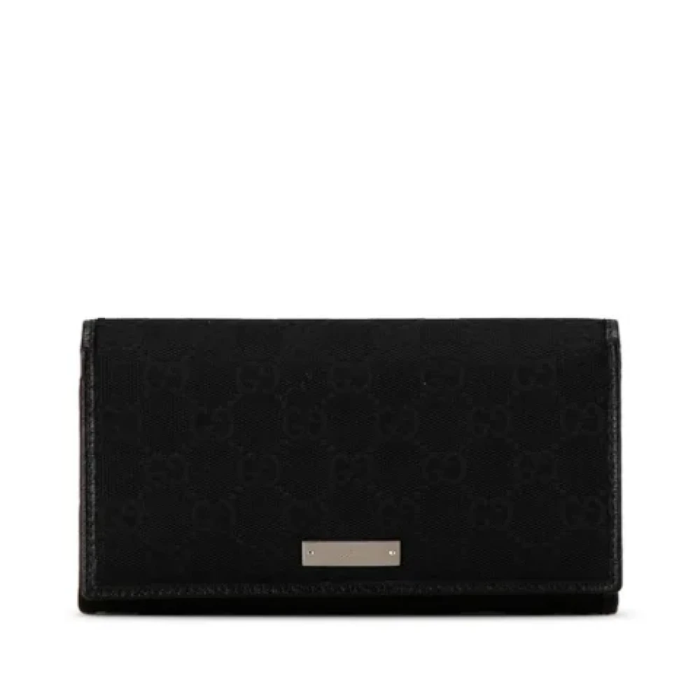 Gucci Vintage Pre-owned Canvas wallets Black Dames