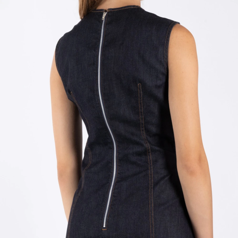 Acne Studios Indigo Blauwe Katoenen Jurk Blue Dames