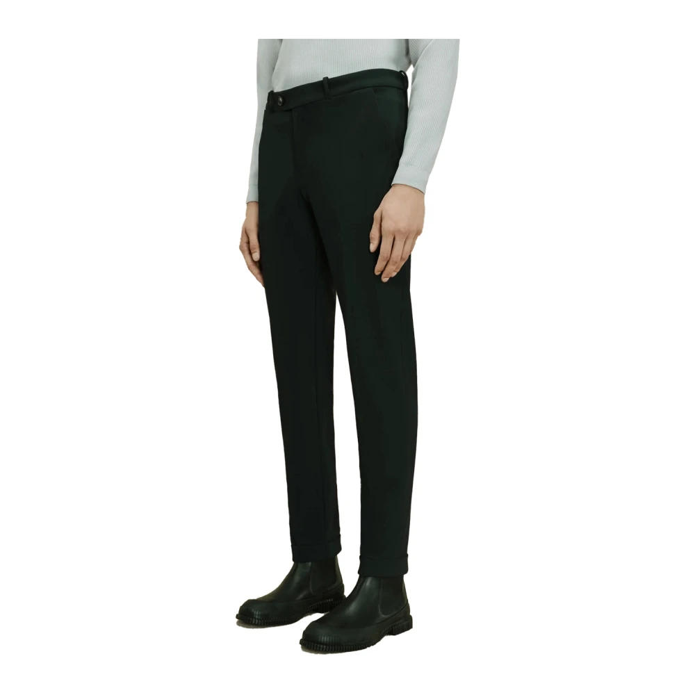 Rrd Men's Green Slim-Fit Trousers,, Geometric Slim Fit Winter Chino Trousers 2XL