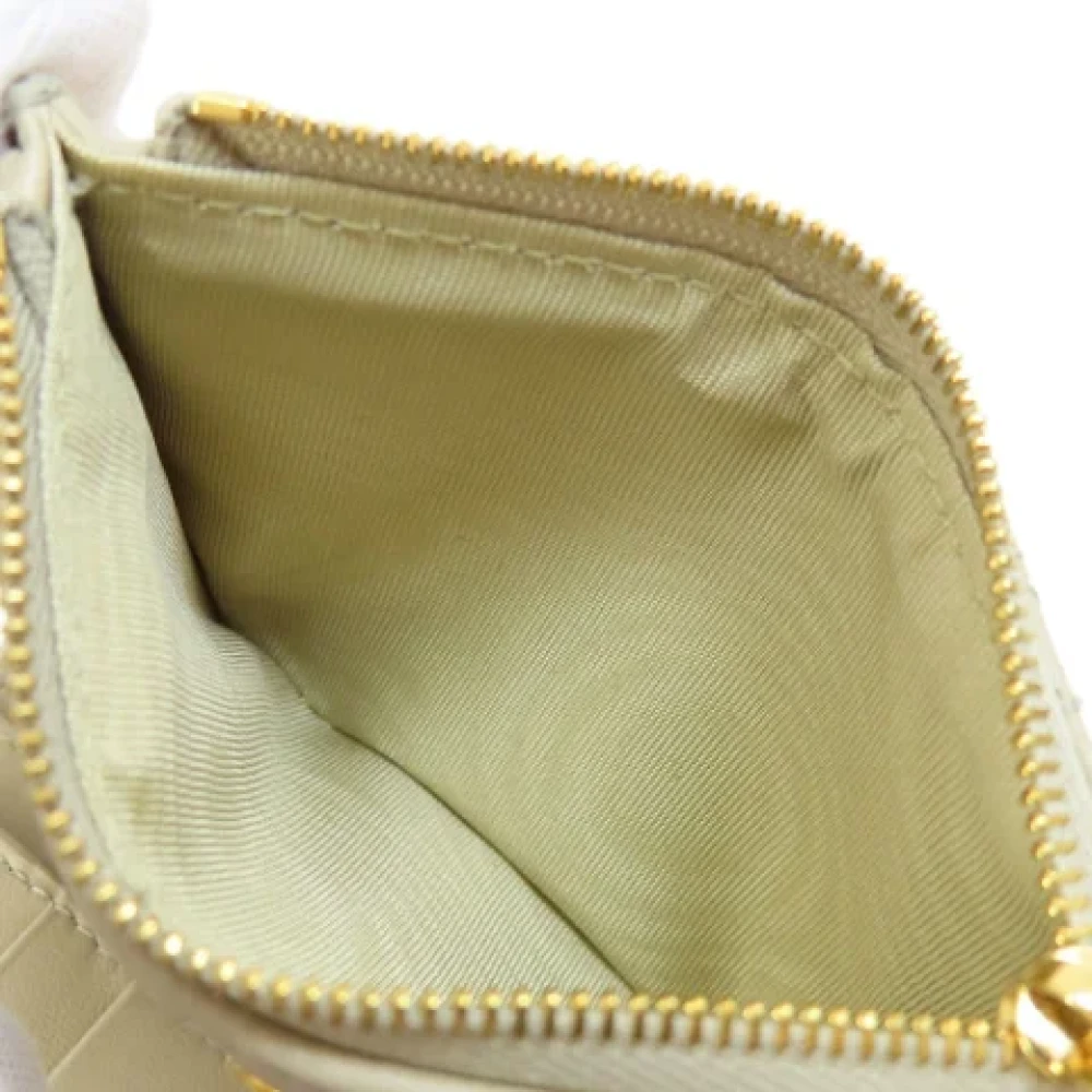 Dior Vintage Pre-owned Leather wallets Beige Dames