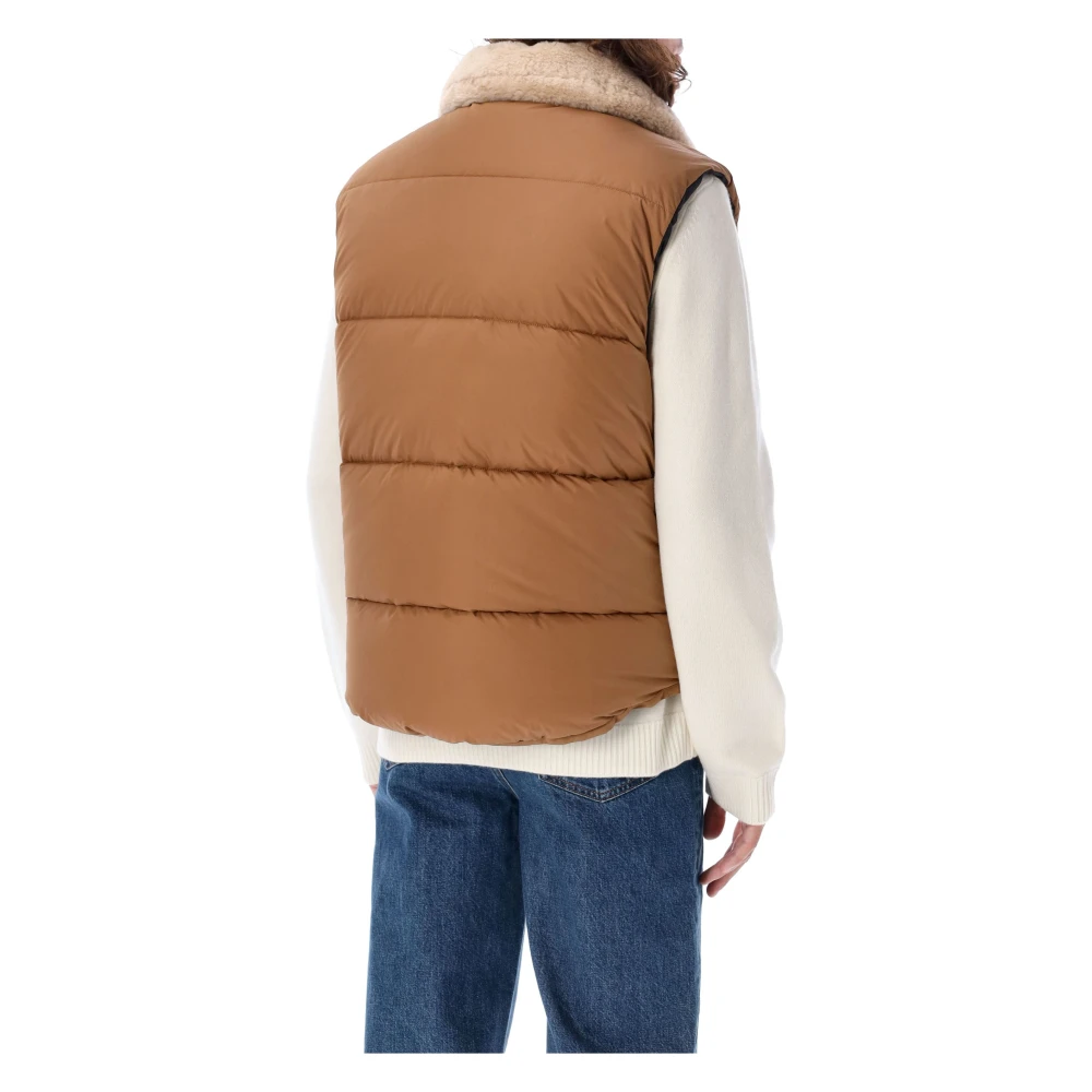 A.p.c. Donker Beige Teddy Vest Buitenkleding Beige Heren