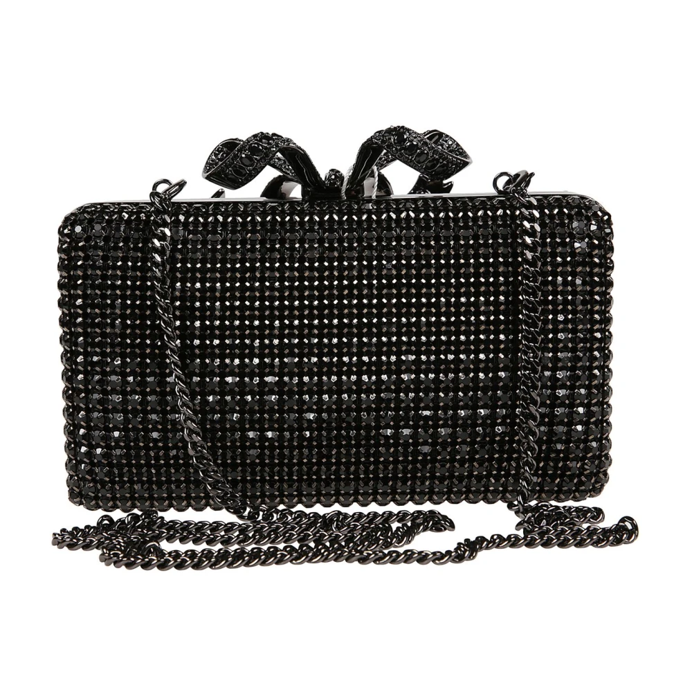 Self Portrait Zwarte kristallen clutch tas Black Dames
