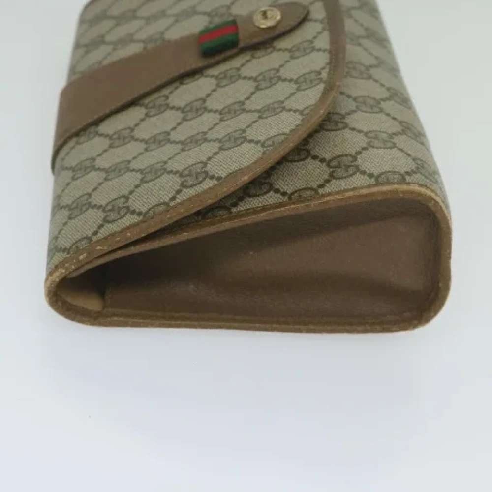 Gucci Vintage Pre-owned Canvas clutches Beige Dames