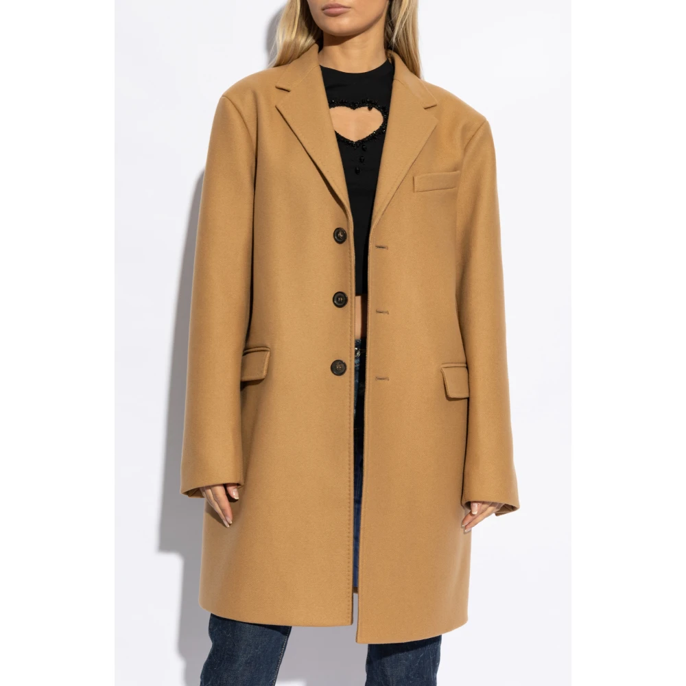 Dsquared2 Wollen jas Beige Dames