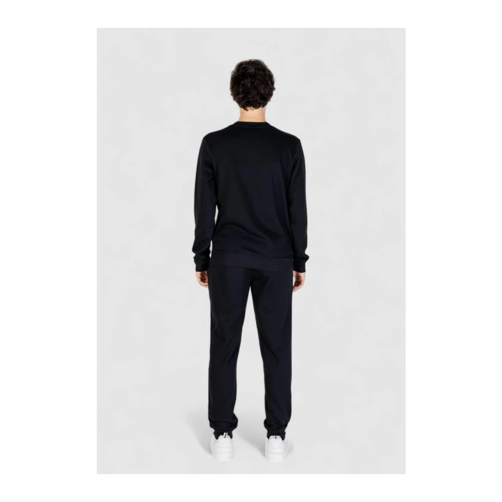 Emporio Armani Zwarte katoenen sweatsuit Mannen Collectie Black Heren