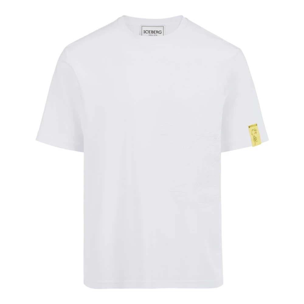 Iceberg Wit Regular Fit T-shirt van Interlock-stof White Heren