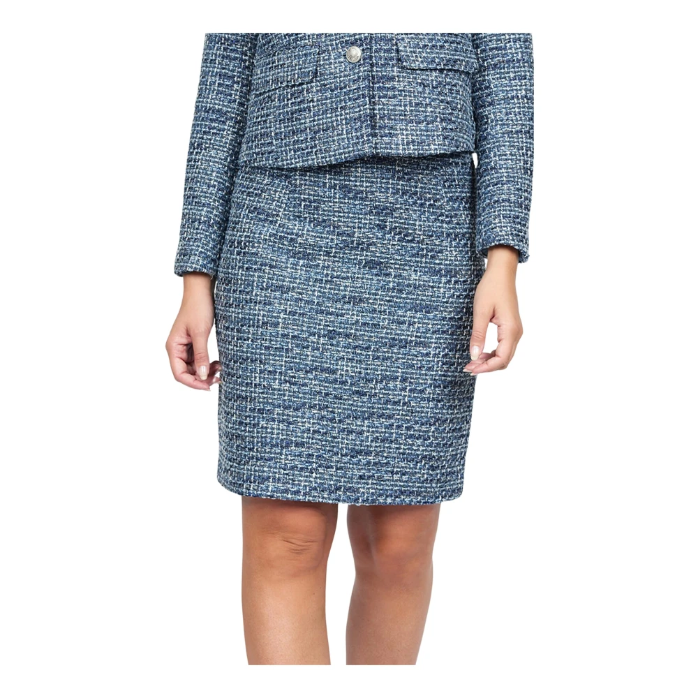 2-Biz Klassieke Silhouet Rok in Blauw Blue Dames