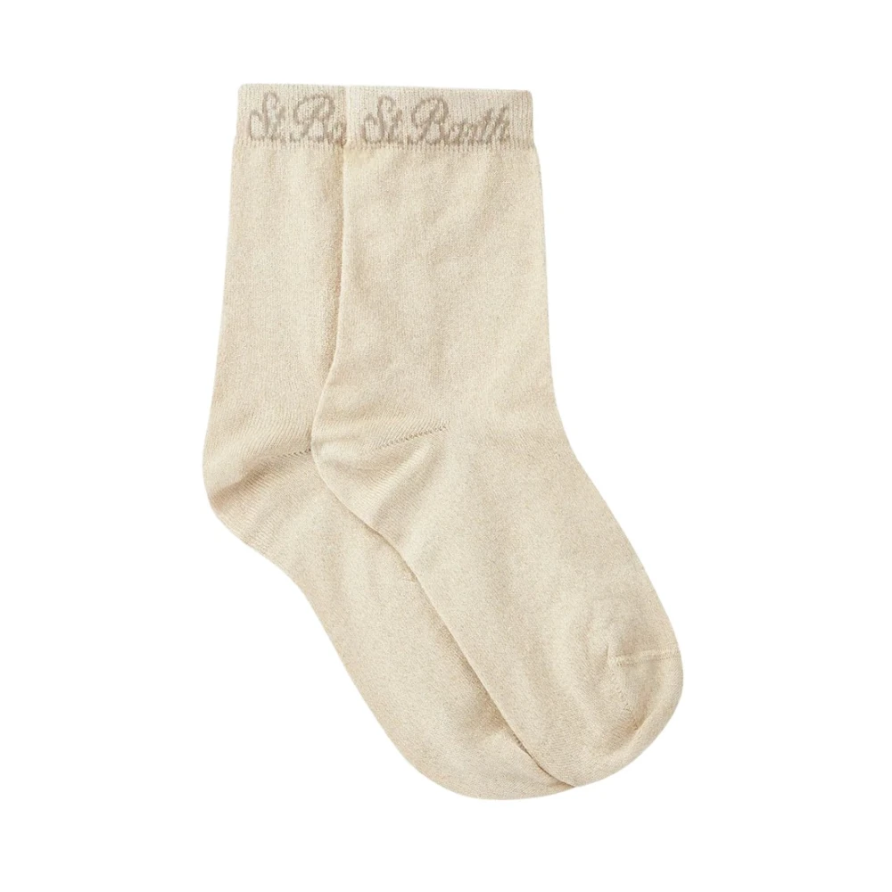 Saint Barth Feestelijke Jacquard Kniekousen Beige Unisex