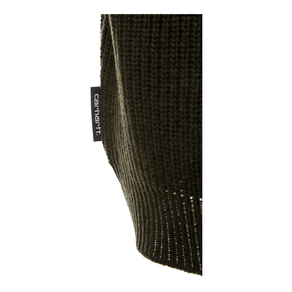 Carhartt WIP V-Hals Ribgebreide Wollen Trui Green Heren
