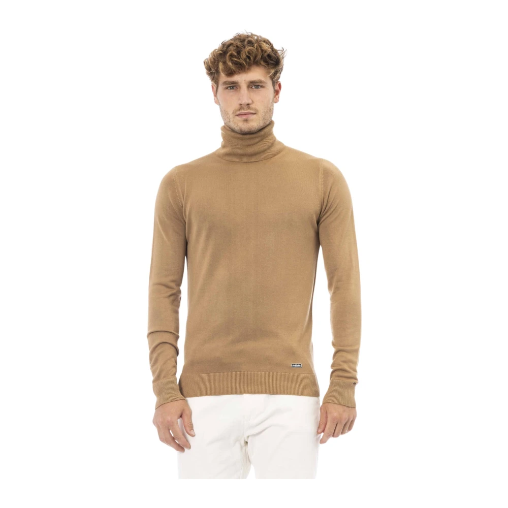 Baldinini Trendy Gebreide Trui met Monogram Detail Beige Heren