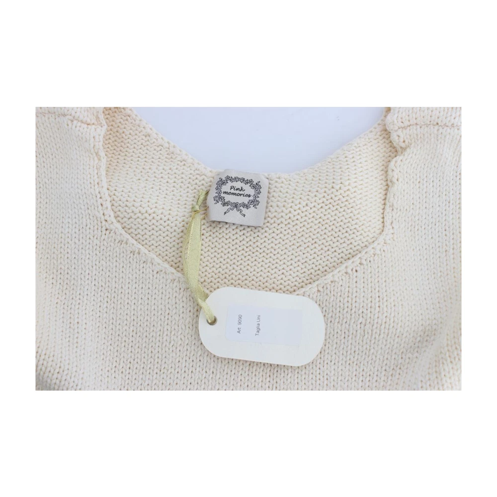 Pink Memories Beige Gebreid Vest Sweater Katoenmix Beige Dames