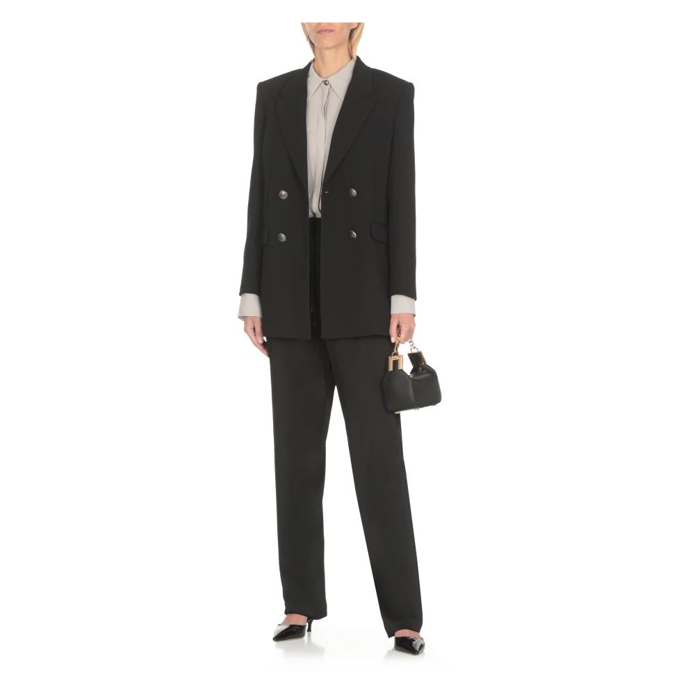 Elisabetta Franchi Zwarte Double-Breasted Blazer voor Vrouwen Black Dames