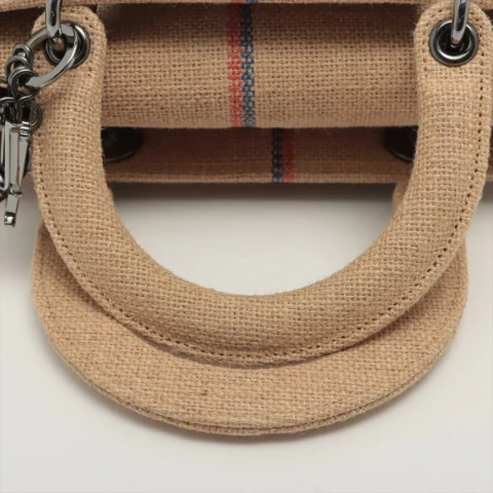 Dior Vintage Pre-owned Canvas handbags Beige Dames