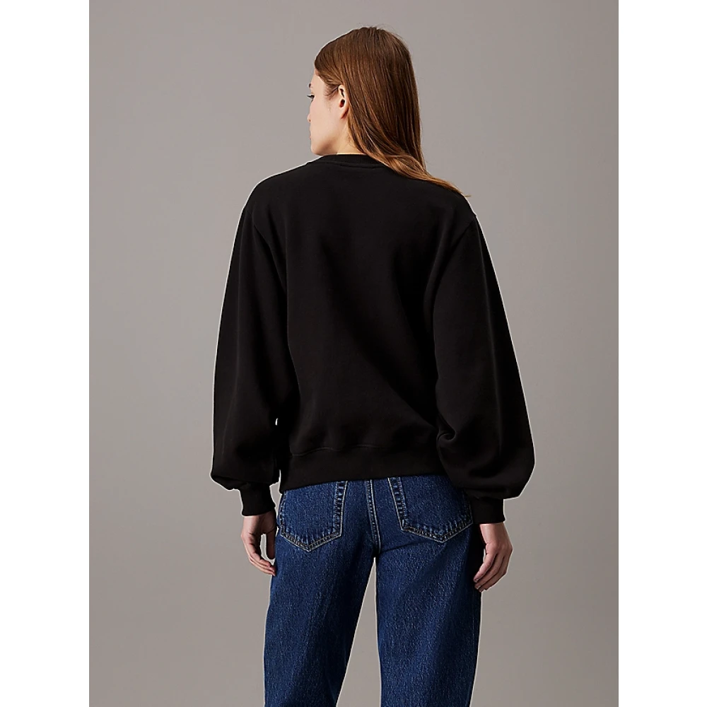 Calvin Klein Jeans Monogram Fleece Sweater Dames Black Dames