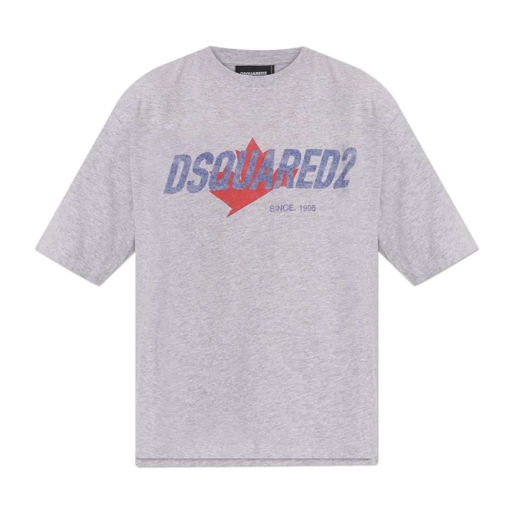 Dsquared2 Men's Gray T-Shirts, S, T-Shirt With Logo