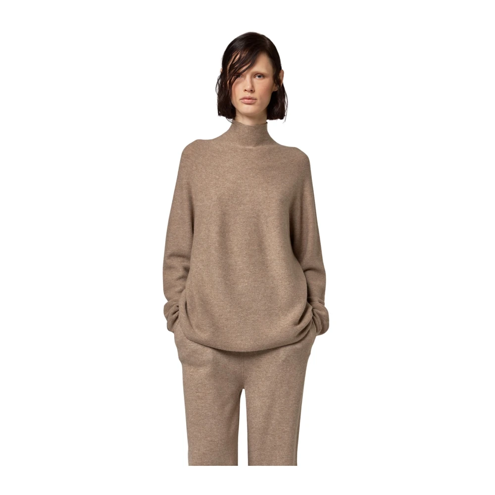 Alpha Studio Turtleneck Gebreide Trui Brown Dames