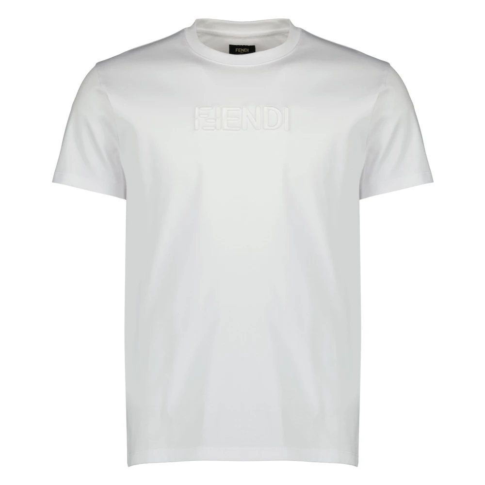 Fendi Men's White Cotton Crew Neck T-Shirt - T-Shirts - M - Tops