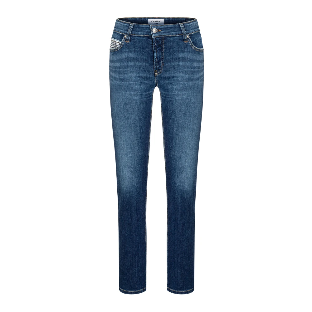 Cambio Blå Denim Jeans med Stendetalj Blue, Dam