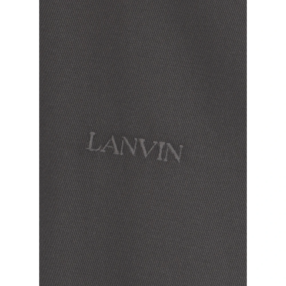 Lanvin Grijze Katoenen Overhemd met Kraag en Voorzak Gray Heren