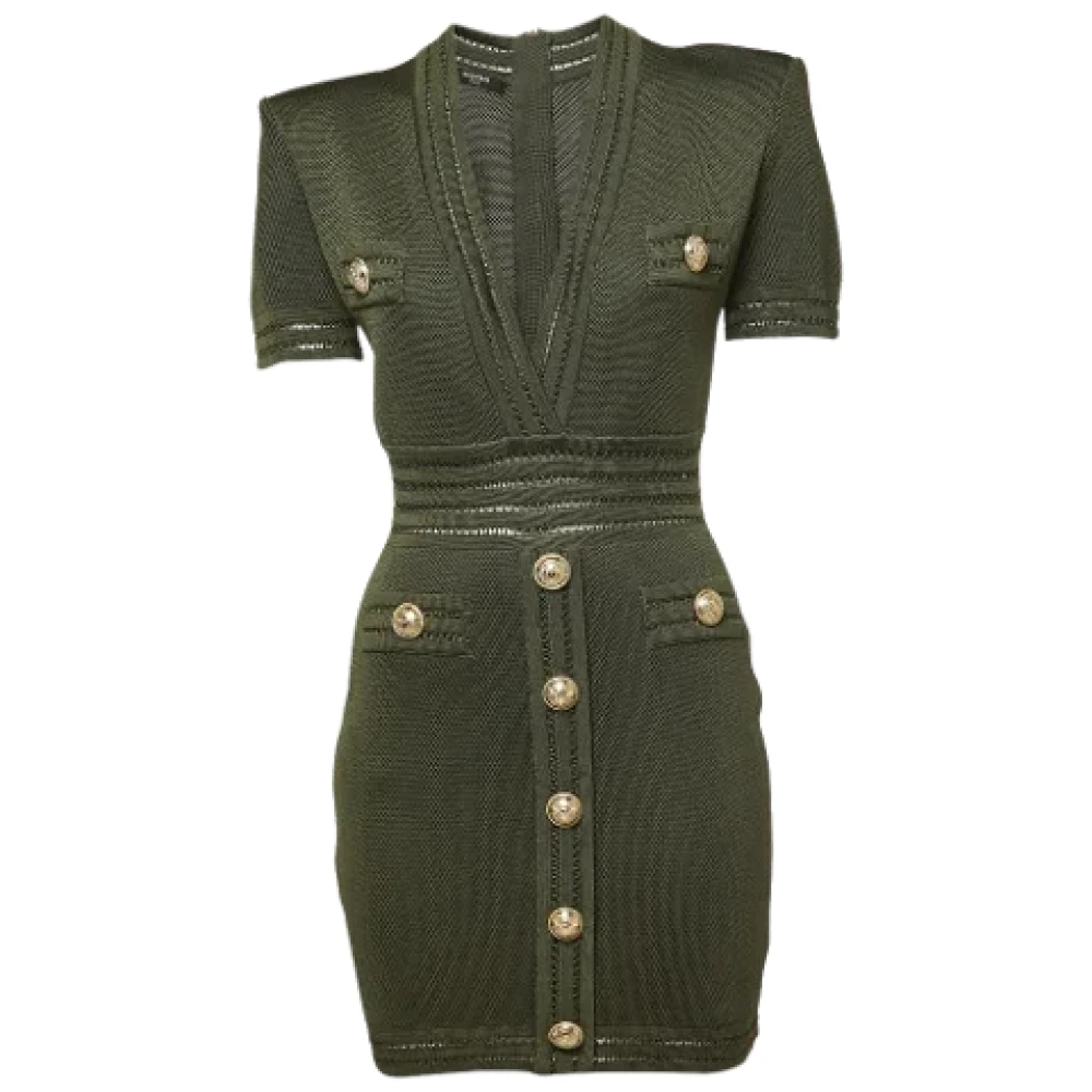 Balmain Pre-owned Knit dresses Green Dames