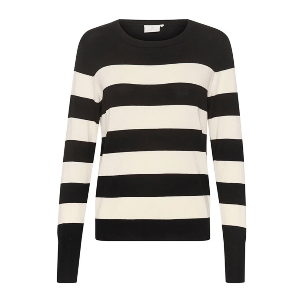 Kaffe Donna Nero Maglione A Righe Da Lizza - Immagine 2