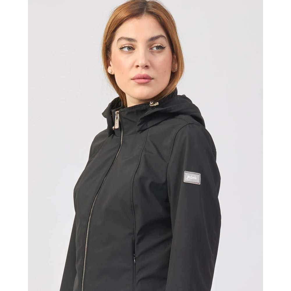 YES ZEE Zwarte gevoerde softshell jas Black Dames
