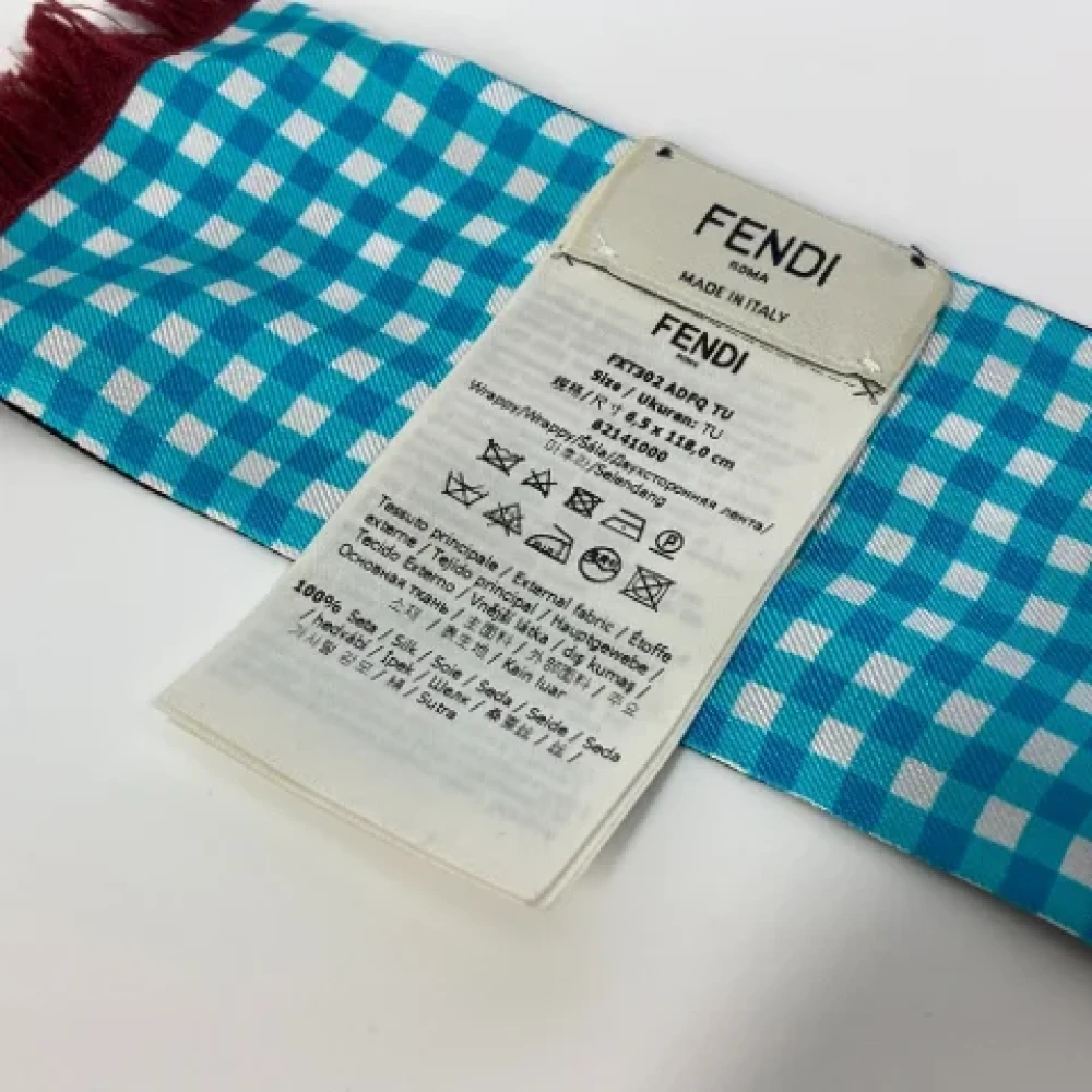Fendi Vintage Pre-owned Fabric scarves Blue Dames
