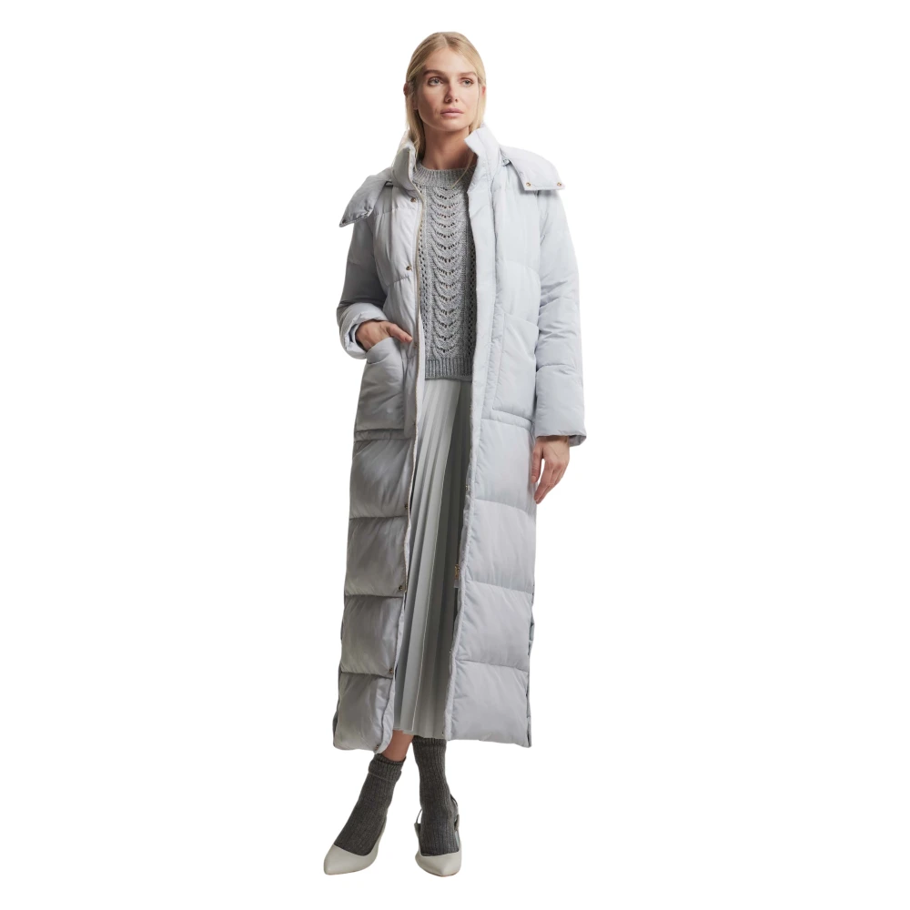 Kocca Gewatteerde donsjas met afneembare capuchon Gray Dames