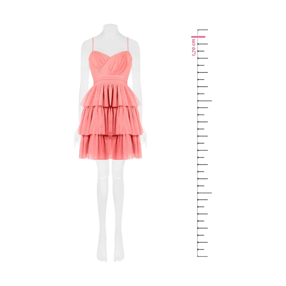 RINASCIMENTO Organza Jurk met Ruffles Orange Dames