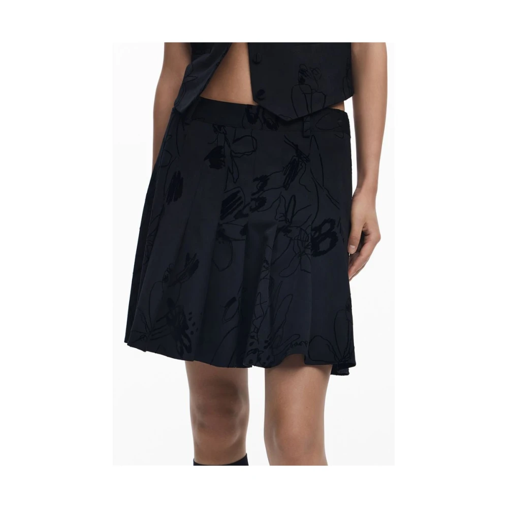 Desigual Vrouw Zwart Rokken Dames, M, E Dames Rok Flock Design