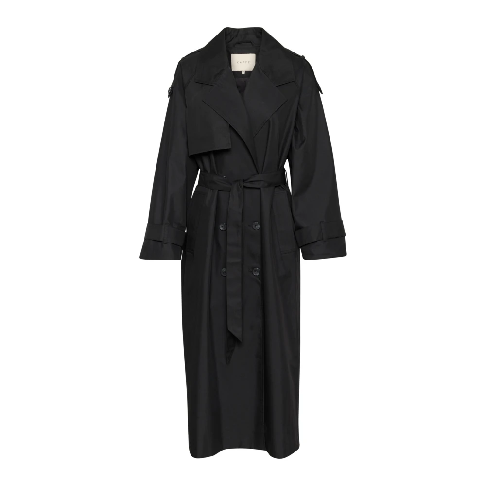 Kaffe Klassieke Trenchcoat Jas Zwart Diep Black Dames
