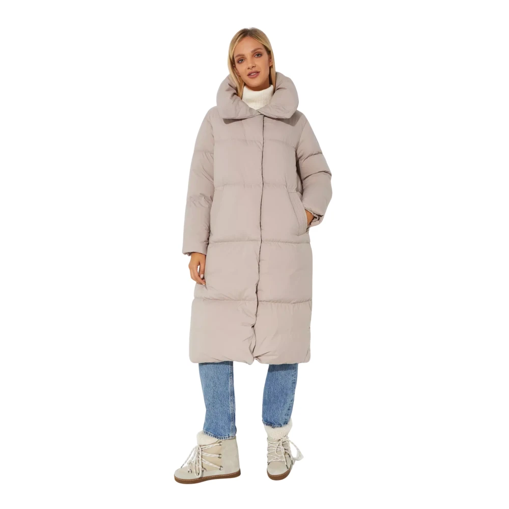 Hetregó Gewatteerde Beige Jas Gracen Stijl Beige Dames