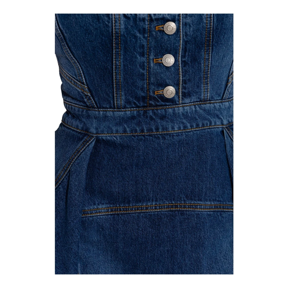 alexander mcqueen Denim Mini Jurk met Logo Detail Blue Dames