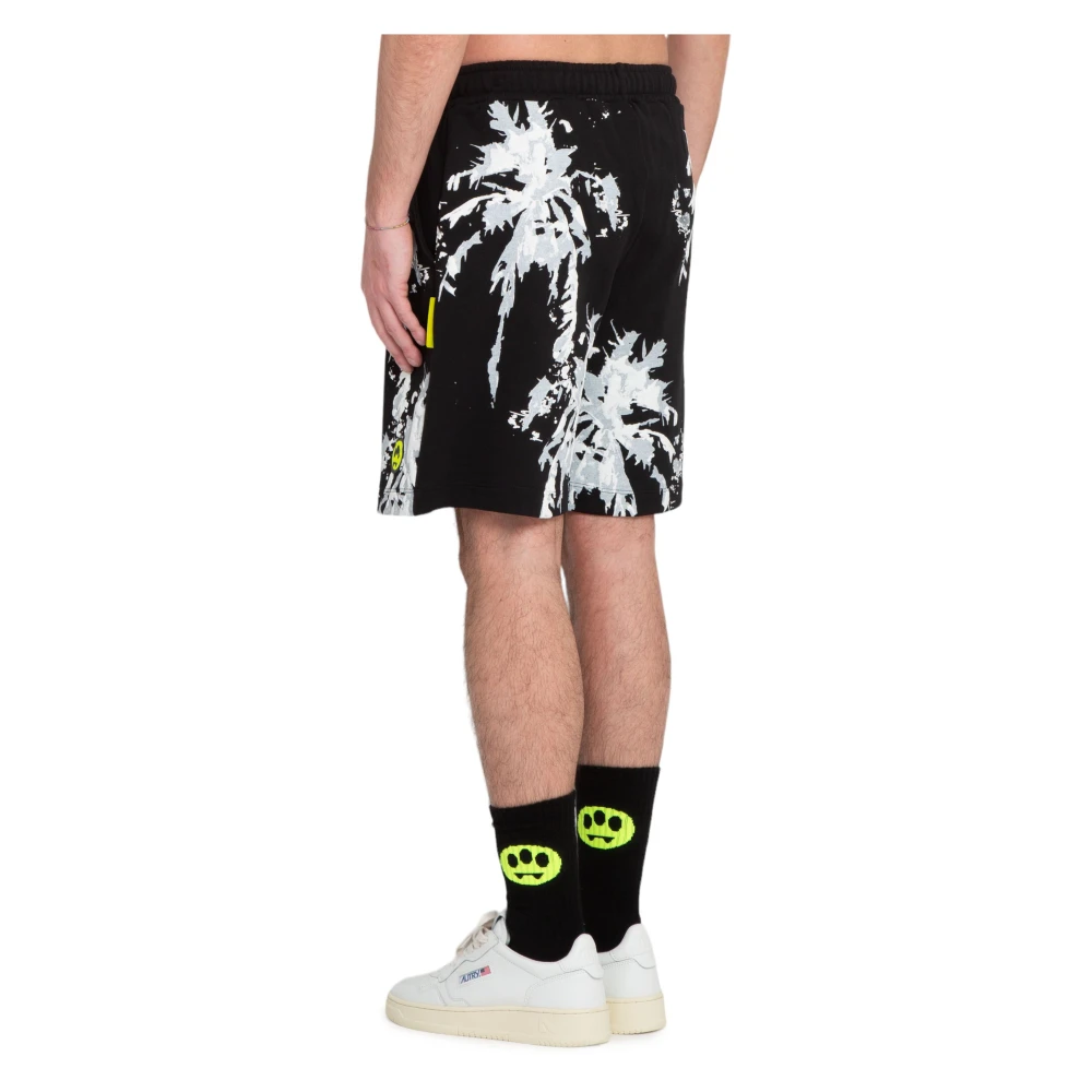 Barrow Tropische Palmen Print Shorts Black Heren