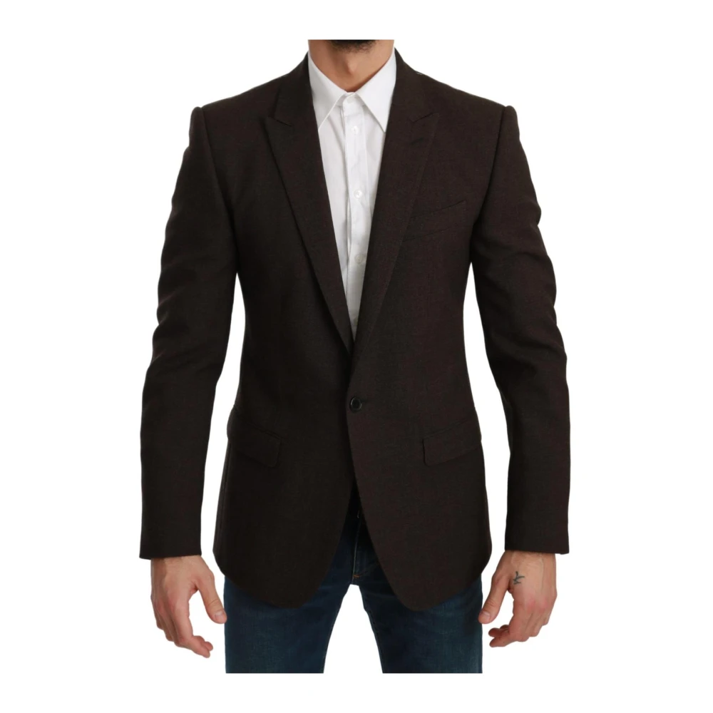 Dolce & Gabbana Brown Slim Fit Coat Jacket MARTINI Blazer - IT48 | M - Image 2