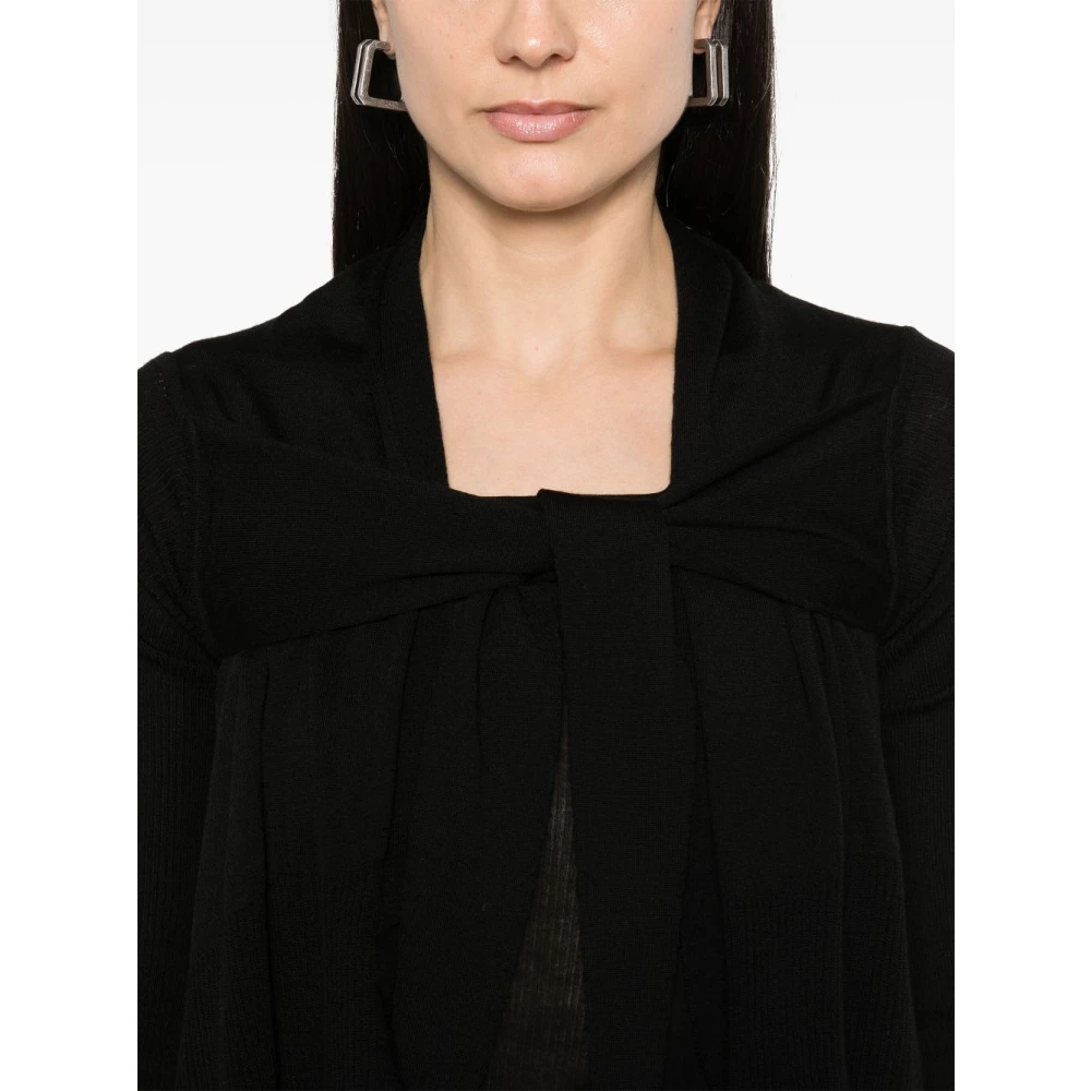 Rick Owens Gebreide wollen trui met knoopdetail Black Dames