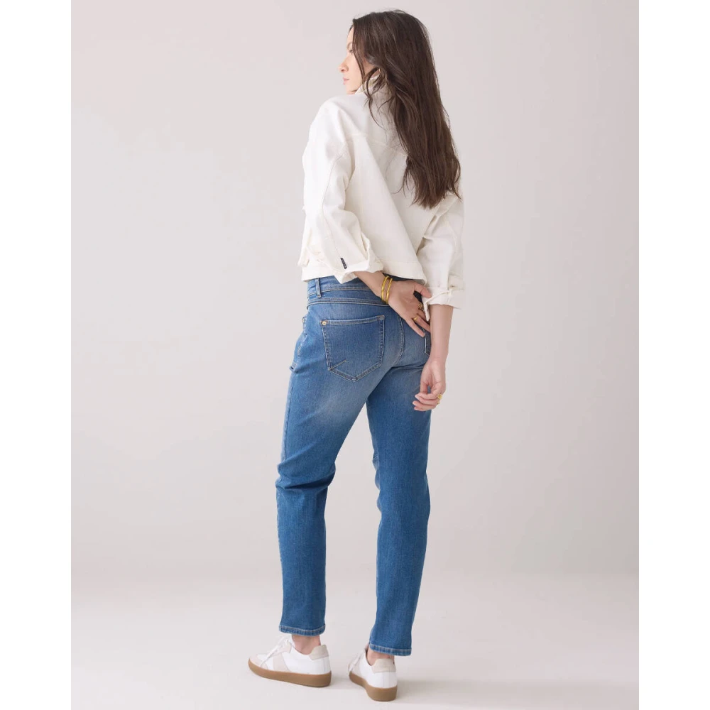 Summum Woman Indigo Tapered Denim Jeans Blue Dames