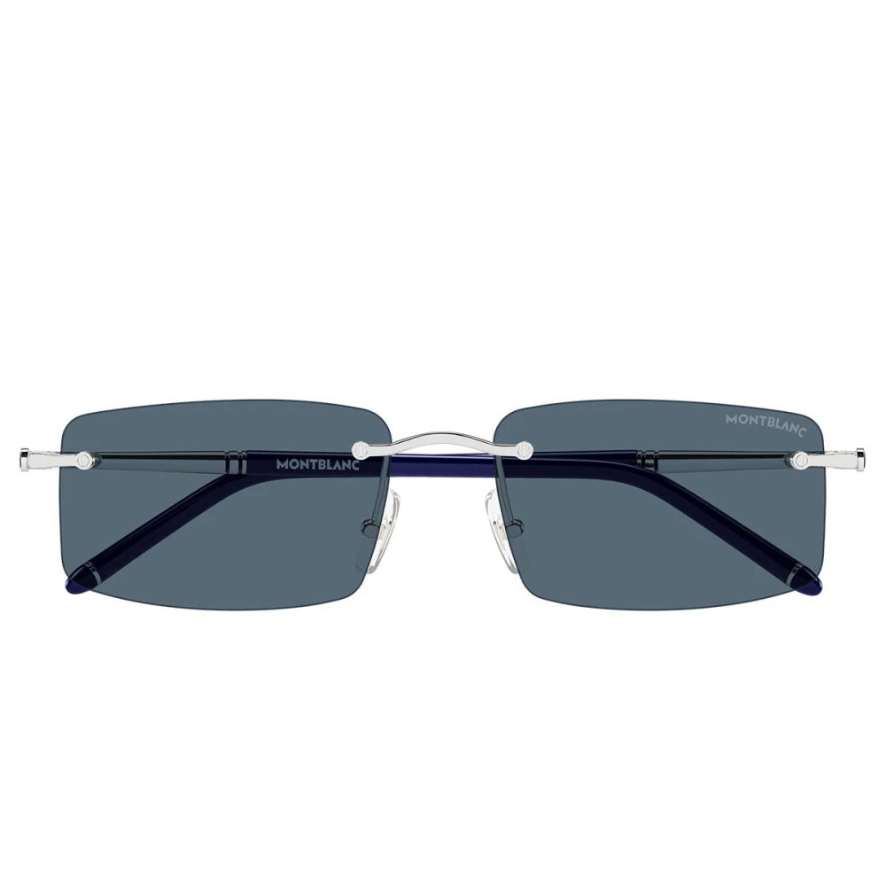 Montblanc Unisex Gray Rimless Rectangular Sunglasses - Sunglasses - 56 Mm - Accessories