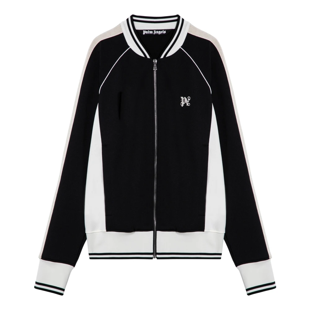 Palm Angels Men's Black Zip-Throughs,, Zip Cardigan Sweatshirt Large