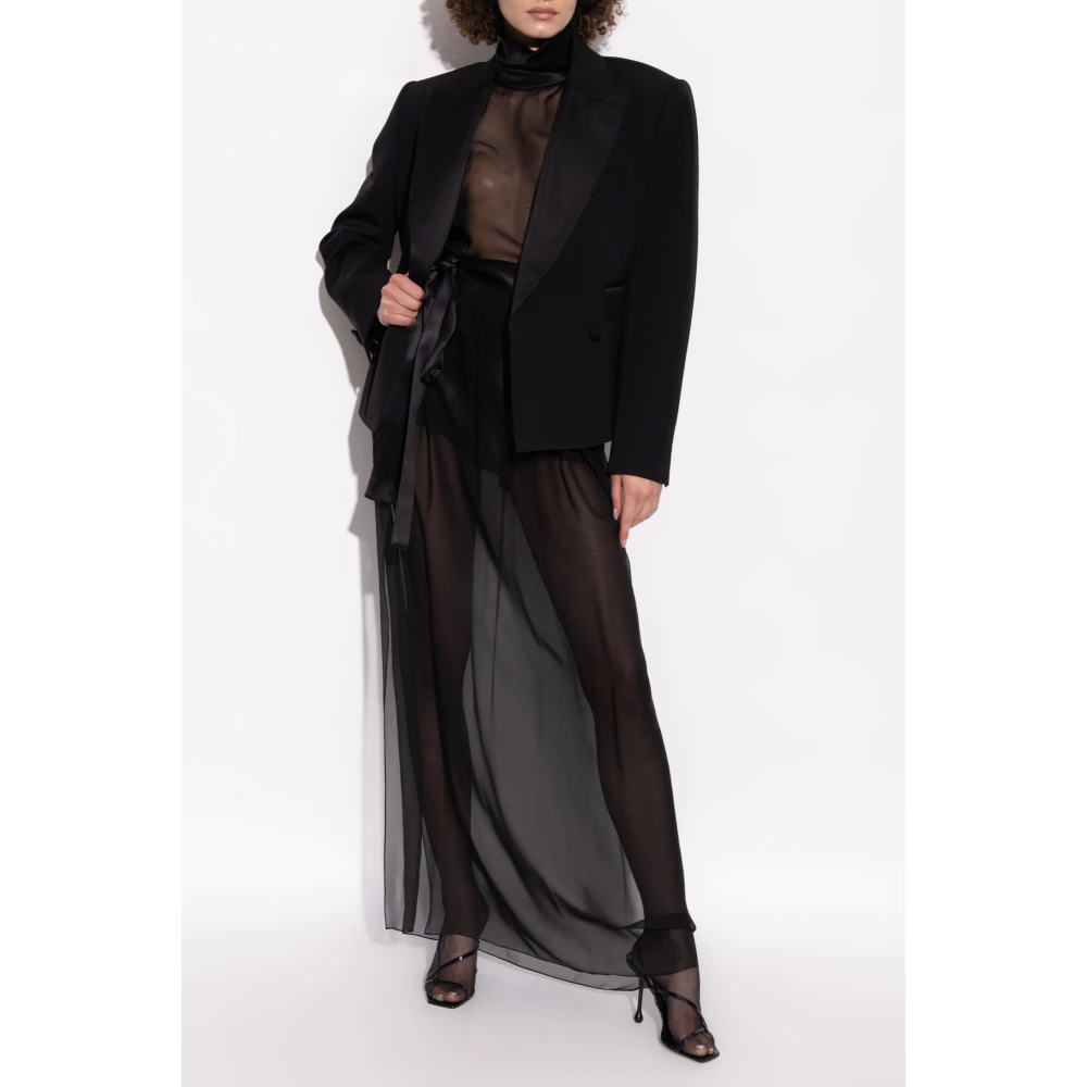 Dolce & Gabbana Transparante top met opstaande kraag Black Dames