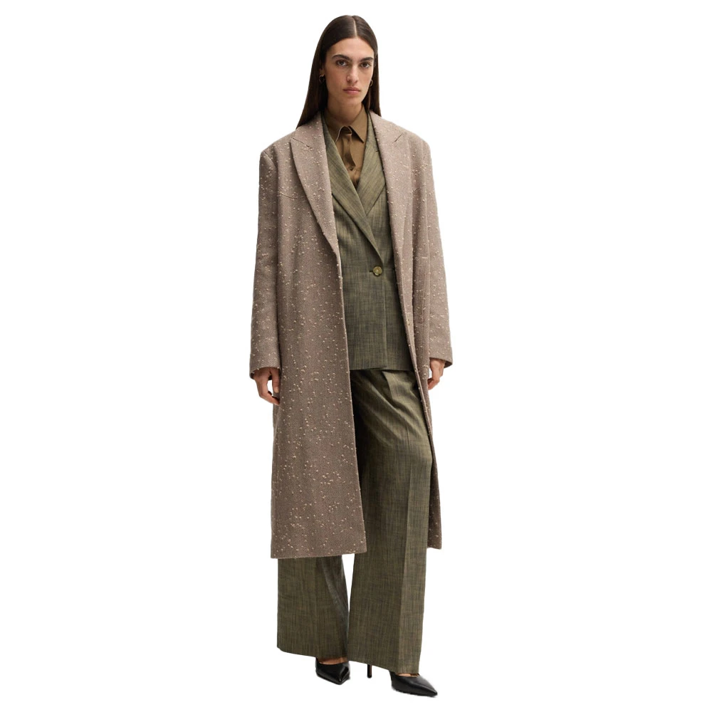 Hugo Boss Groene Melange Sharkskin Tailor Fit Blazer Green Dames