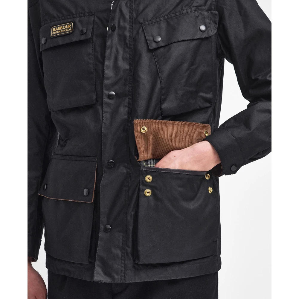Barbour Klassieke Zwarte Gewaxte Motorjas Black Heren