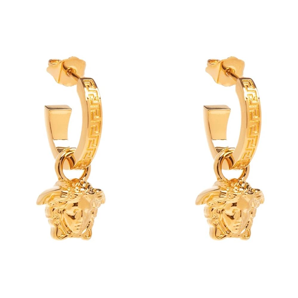 Versace Unisex Yellow Medusa Head Earrings