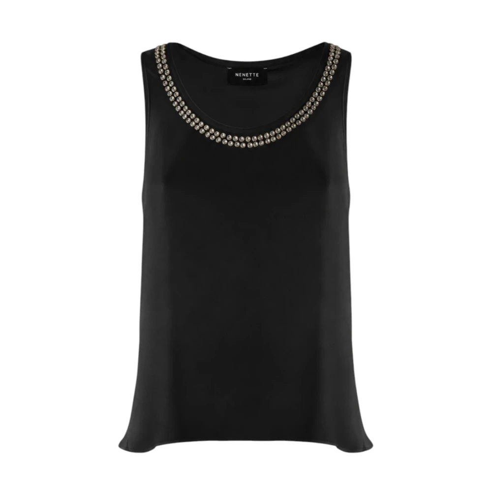 Nenette Women's Black Sleeveless Tops, S, Sleeveless Top