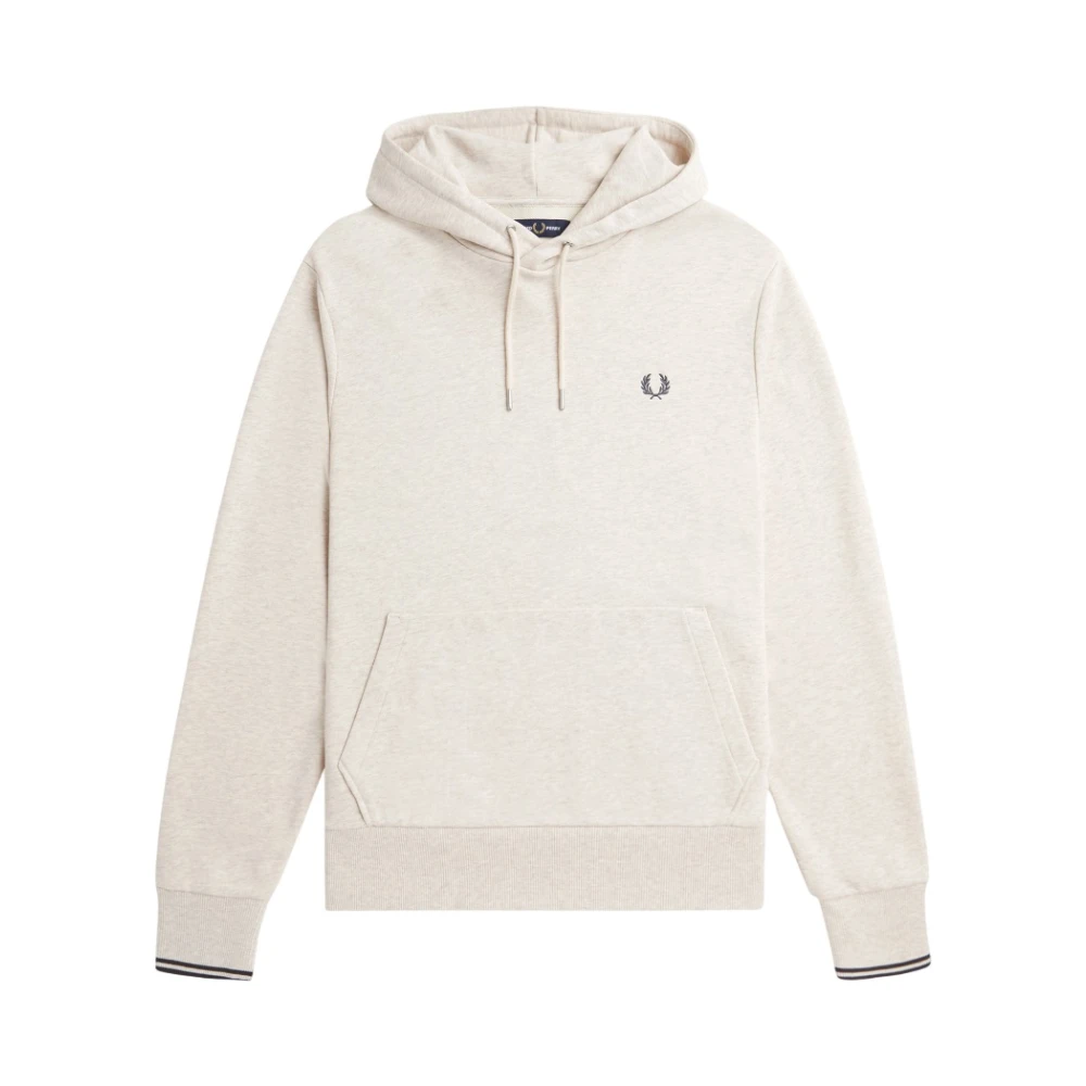 Fred Perry Men's Beige Hoodies, M, Tipped Hooded Sweatshirt