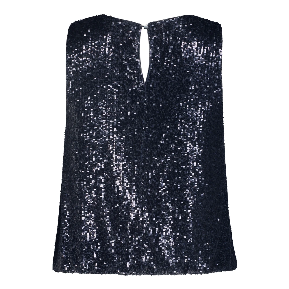 Vera Mont Paillettentop Glitter Look Blue Dames