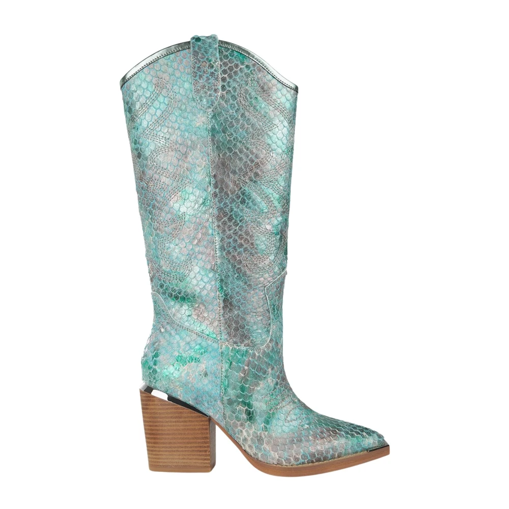 Alma En Pena Women's Green Cowboy & Biker Boots, 8 Uk, Cowboy Boot