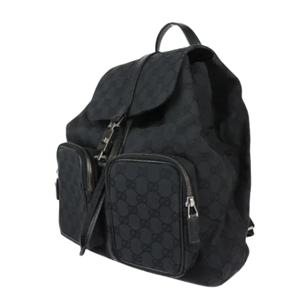 Gucci Vintage Pre-owned Leather backpacks Black Dames