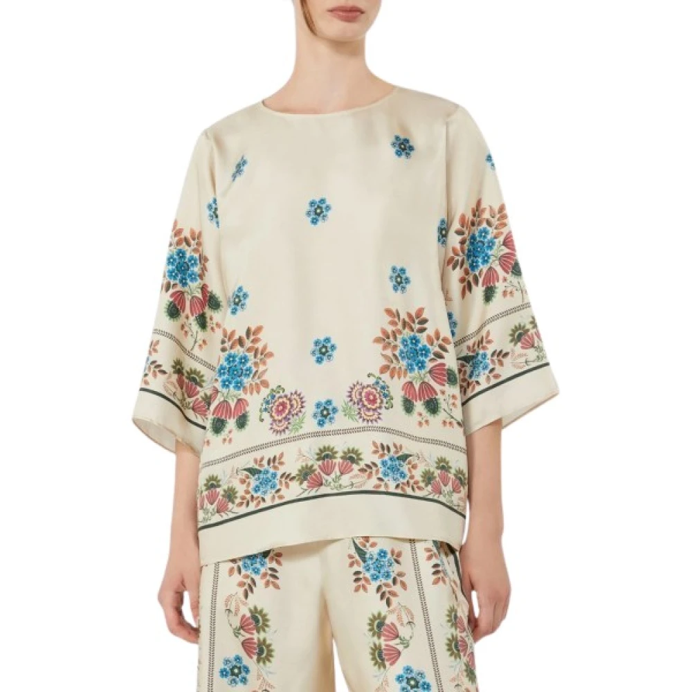 Weekend Max Mara Kvinno Beige Blusar & Skjortor Dam, L, Camicia Weekend