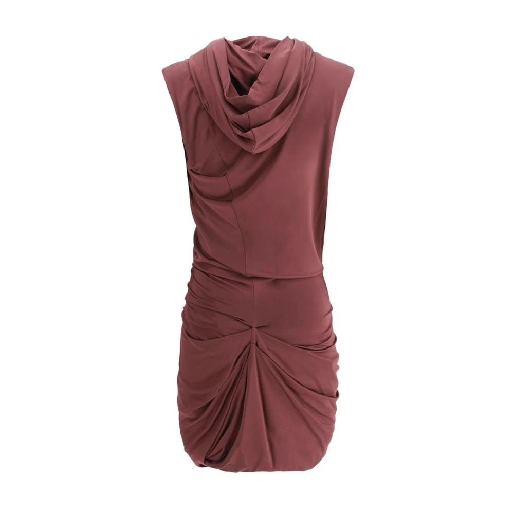 Magda Butrym Monochrome Draped Mini Jurk met Capuchon Red Dames